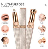 2 in 1 Painless Eyebrow & Facial Hair Remover | Rechargeable Trimmer with Light & USB