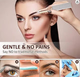 2 in 1 Painless Eyebrow & Facial Hair Remover | Rechargeable Trimmer with Light & USB